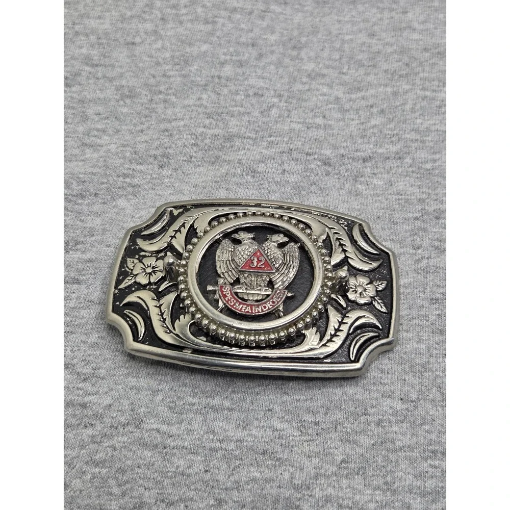 Vintage Masonic 32nd Degree Freemasonry Badge Belt Buckle Scottish Rite